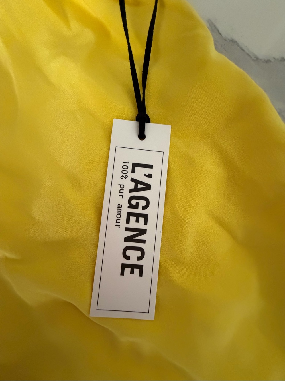 L'AGENCE Bright Yellow Silk V-Neck Cami - Picture 2 of 4